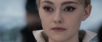 Movie still from “The Twilight Saga: Breaking Dawn - Part 2” (2012), directed by Bill Condon – A woman's face with brown eyes; Close Up shot, Over the shoulder angle