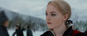 Movie still from “The Twilight Saga: Breaking Dawn - Part 2” (2012), directed by Bill Condon – A person wearing a black jacket; Close Up shot, Over the shoulder angle