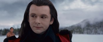 Movie still from “The Twilight Saga: Breaking Dawn - Part 2” (2012), directed by Bill Condon – A person with long black hair; Close Up shot, Over the shoulder angle