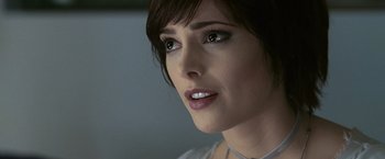 Movie still from “The Twilight Saga: Eclipse” (2010), directed by David Slade – A woman's face with dark hair; Close Up shot, Over the shoulder angle