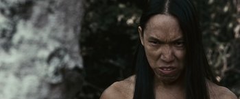 Movie still from “The Twilight Saga: Eclipse” (2010), directed by David Slade – A man with long black hair is looking angry; Close Up shot, Low angle