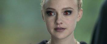 Movie still from “The Twilight Saga: Eclipse” (2010), directed by David Slade – A person with red eyes; Close Up shot, Over the shoulder angle