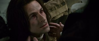 Movie still from “The Twilight Saga: New Moon” (2009), directed by Chris Weitz – A person with long dark hair; Close Up shot, Over the shoulder angle