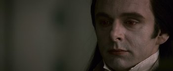 Movie still from “The Twilight Saga: New Moon” (2009), directed by Chris Weitz – A person wearing a vampire costume; Close Up shot, High angle