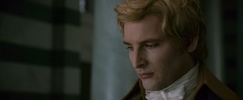 Movie still from “The Twilight Saga: New Moon” (2009), directed by Chris Weitz – A person wearing a suit and tie; Close Up shot, High angle