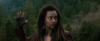 Movie still from “The Twilight Saga: New Moon” (2009), directed by Chris Weitz – A person with dreadlocks; Close Up shot, Low angle