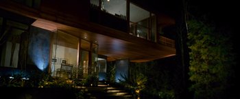 Movie still from “The Twilight Saga: New Moon” (2009), directed by Chris Weitz – A night time view of a house with stairs leading up to it; Extreme Wide shot, Low angle