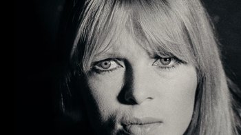 Movie still from “The Velvet Underground” (2021), directed by Todd Haynes – A woman's face in black - and - white photo; Extreme Close Up shot, Low angle
