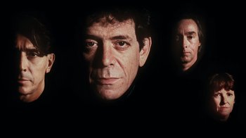 Movie still from “The Velvet Underground” (2021), directed by Todd Haynes – A man's face in the dark; Close Up shot, Low angle