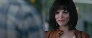 Movie still from “The Vow” (2012), directed by Michael Sucsy – A person wearing a leather jacket; Close Up shot, Over the shoulder angle