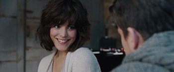 Movie still from “The Vow” (2012), directed by Michael Sucsy – A person with a smile on their face; Close Up shot, Over the shoulder angle