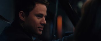 Movie still from “The Vow” (2012), directed by Michael Sucsy – A person sitting in a car; Close Up shot, Over the shoulder angle