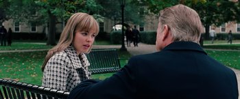 Movie still from “The Vow” (2012), directed by Michael Sucsy – Two people sitting on a bench in a park; Close Up shot, Over the shoulder angle
