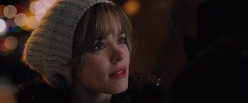 Movie still from “The Vow” (2012), directed by Michael Sucsy – A person wearing a hat; Close Up shot, Over the shoulder angle