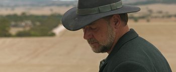 Movie still from “The Water Diviner” (2014), directed by Russell Crowe – A person wearing a cowboy hat; Close Up shot, Low angle