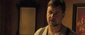 Movie still from “The Water Diviner” (2014), directed by Russell Crowe – A person with a beard; Close Up shot, Over the shoulder angle