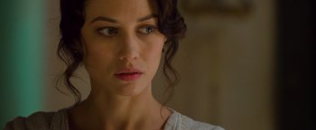A woman's face in a room