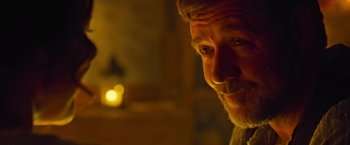 Movie still from “The Water Diviner” (2014), directed by Russell Crowe – A person looking at the camera; Close Up shot, Over the shoulder angle