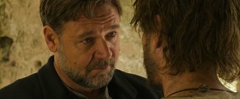 Movie still from “The Water Diviner” (2014), directed by Russell Crowe – A person talking to another person; Close Up shot, Over the shoulder angle