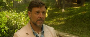 Movie still from “The Water Diviner” (2014), directed by Russell Crowe – A person wearing a jacket; Close Up shot, Over the shoulder angle