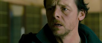 Movie still from “The World's End” (2013), directed by Edgar Wright – A person with a beard; Close Up shot, Low angle
