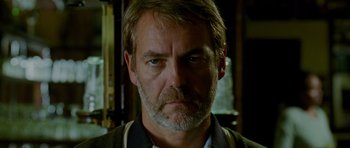 Movie still from “The World's End” (2013), directed by Edgar Wright – A person with a beard; Close Up shot, Low angle