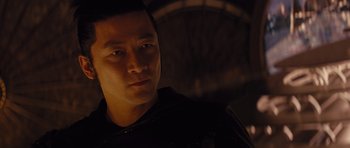 Movie still from “Thor” (2011), directed by Kenneth Branagh – A person in a dark room; Close Up shot, Over the shoulder angle