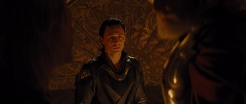 Movie still from “Thor” (2011), directed by Kenneth Branagh – A man standing in front of another man; Medium shot, Over the shoulder angle