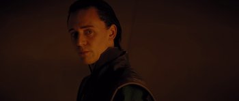 Movie still from “Thor” (2011), directed by Kenneth Branagh – A person wearing a jacket; Close Up shot, Over the shoulder angle