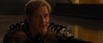 Movie still from “Thor” (2011), directed by Kenneth Branagh – A person with a beard; Close Up shot, Over the shoulder angle