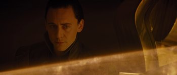 Movie still from “Thor” (2011), directed by Kenneth Branagh – A person looking at a mirror; Close Up shot, Over the shoulder angle