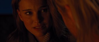 Movie still from “Thor” (2011), directed by Kenneth Branagh – A woman's face in the dark; Close Up shot, Over the shoulder angle