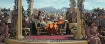 Movie still from “Thor: Ragnarok” (2017), directed by Taika Waititi – Wide shot, Low angle