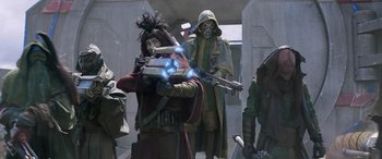 Movie still from “Thor: Ragnarok” (2017), directed by Taika Waititi – Wide shot, Low angle