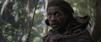 Movie still from “Thor: Ragnarok” (2017), directed by Taika Waititi – A person with a beard; Close Up shot, Over the shoulder angle