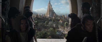 Movie still from “Thor: Ragnarok” (2017), directed by Taika Waititi – Extreme Wide shot, High angle