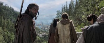 Movie still from “Thor: Ragnarok” (2017), directed by Taika Waititi – Medium shot, Low angle