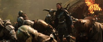 Movie still from “Thor: The Dark World” (2013), directed by Alan Taylor – Medium shot, Over the shoulder angle