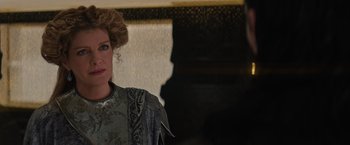 Movie still from “Thor: The Dark World” (2013), directed by Alan Taylor – A person wearing a costume; Close Up shot, Over the shoulder angle