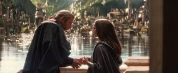 Movie still from “Thor: The Dark World” (2013), directed by Alan Taylor – Medium shot, Over the shoulder angle