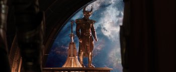Movie still from “Thor: The Dark World” (2013), directed by Alan Taylor – Wide shot, Low angle