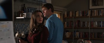 Movie still from “Thor: The Dark World” (2013), directed by Alan Taylor – A man and a woman standing next to each other in a room; Close Up shot, Over the shoulder angle