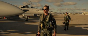 Movie still from “Top Gun: Maverick” (2022), directed by Joseph Kosinski – Medium shot, Low angle