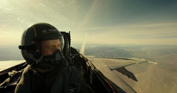 Movie still from “Top Gun: Maverick” (2022), directed by Joseph Kosinski – Medium shot, Low angle