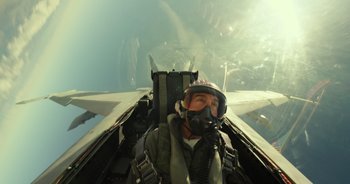 Movie still from “Top Gun: Maverick” (2022), directed by Joseph Kosinski – Medium shot, Low angle