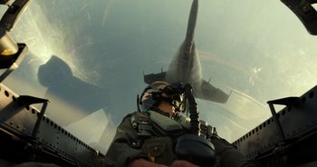Movie still from “Top Gun: Maverick” (2022), directed by Joseph Kosinski – Medium shot, Low angle
