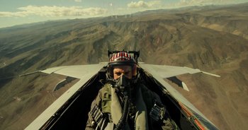 Movie still from “Top Gun: Maverick” (2022), directed by Joseph Kosinski – Wide shot, High angle