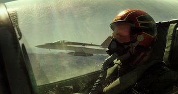 Movie still from “Top Gun: Maverick” (2022), directed by Joseph Kosinski – Medium shot, Low angle