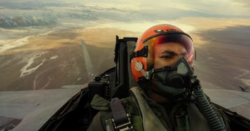 Movie still from “Top Gun: Maverick” (2022), directed by Joseph Kosinski – Close Up shot, Low angle
