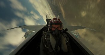 Movie still from “Top Gun: Maverick” (2022), directed by Joseph Kosinski – Medium shot, Low angle
